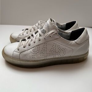 P448 women’s John Glass White Leather Sneakers